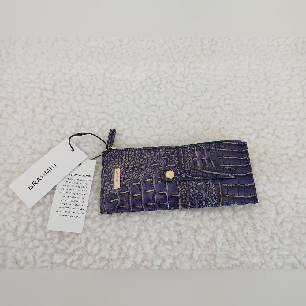Brahmin Credit Card Wallet Autumn Solid Mini Melbourne NWT